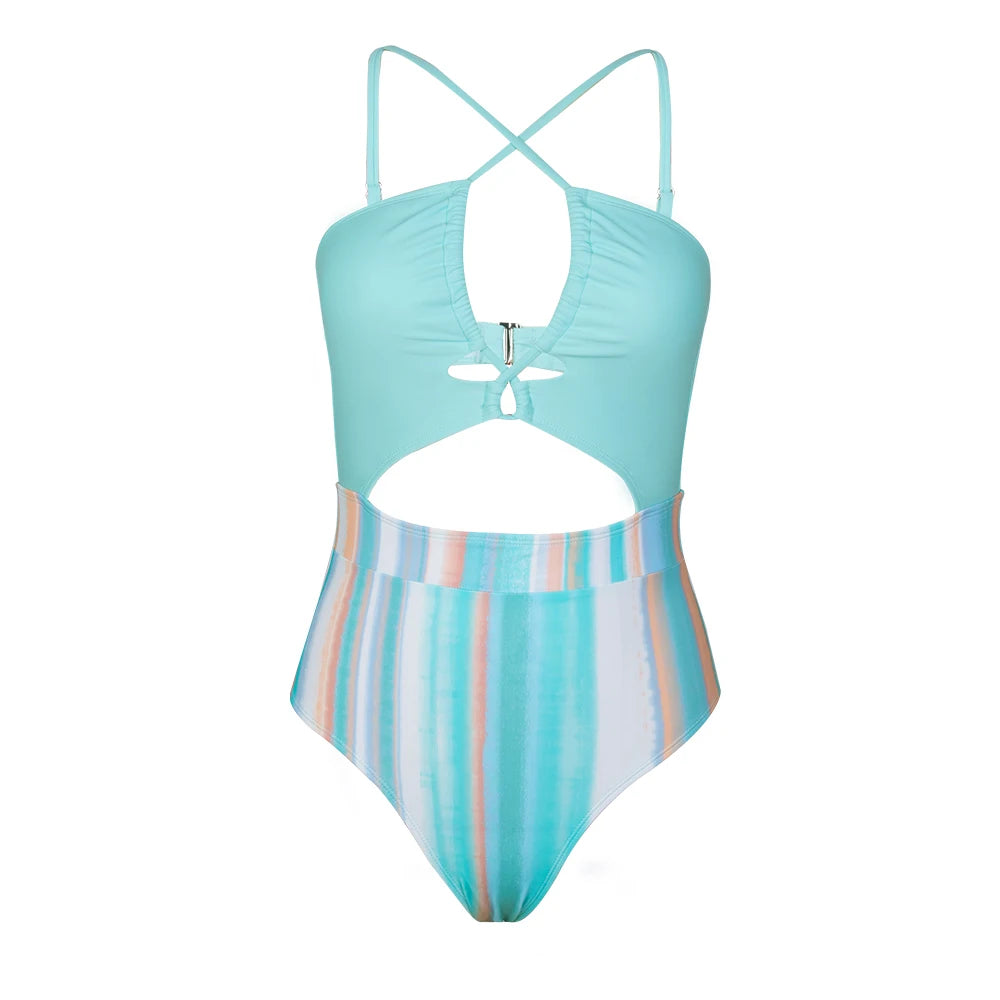 Cut Out One-Piece Backless Swimsuit