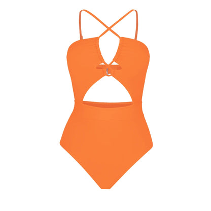 Cut Out One-Piece Backless Swimsuit