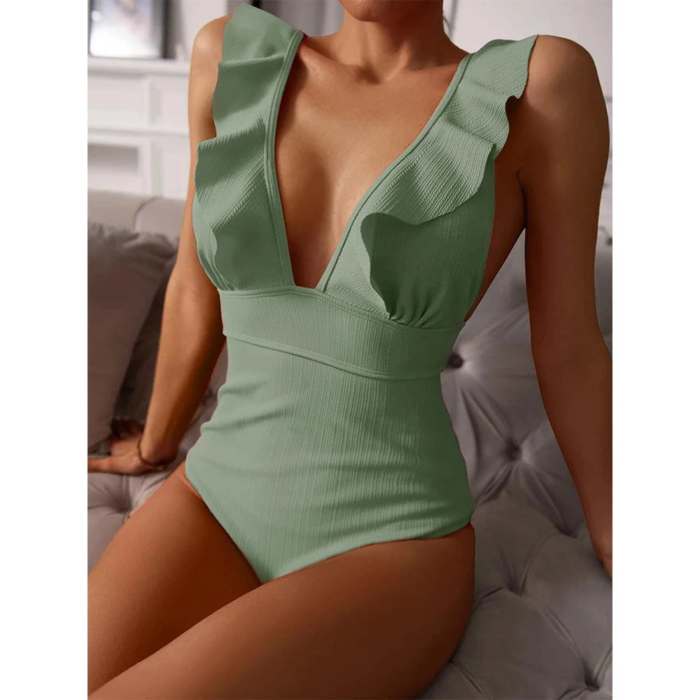 Push Up Cut Out One-piece Swimsuit