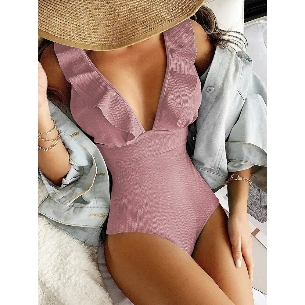 Push Up Cut Out One-piece Swimsuit