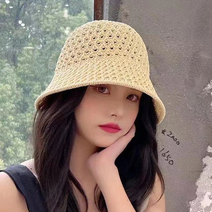 Knitted Hollow Bucket Hat