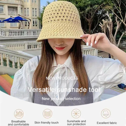 Knitted Hollow Bucket Hat