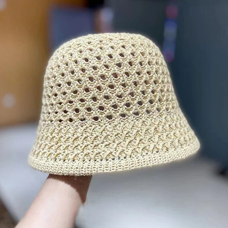 Knitted Hollow Bucket Hat