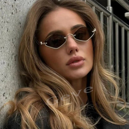 Stylish Metal Half Frame Women's Sunglasses