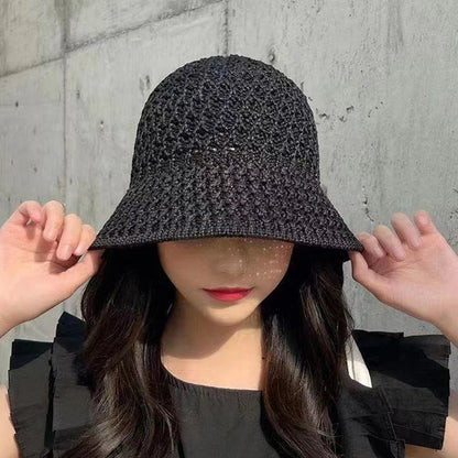 Knitted Hollow Bucket Hat