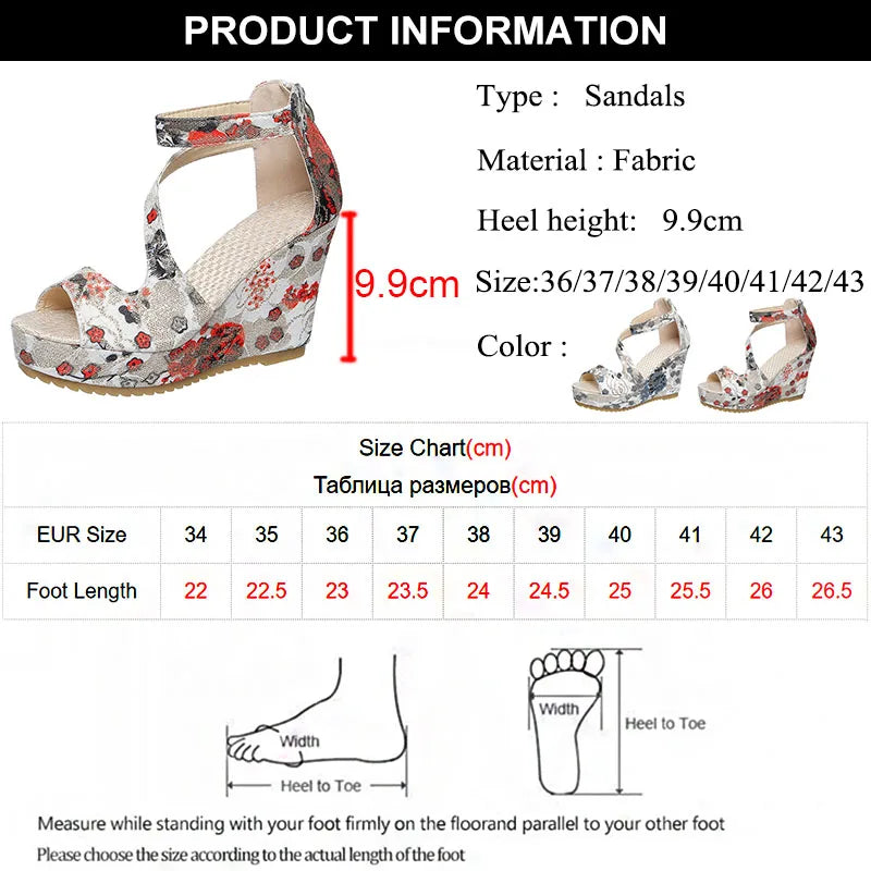 Elegant Lace Wedge Sandals for Women