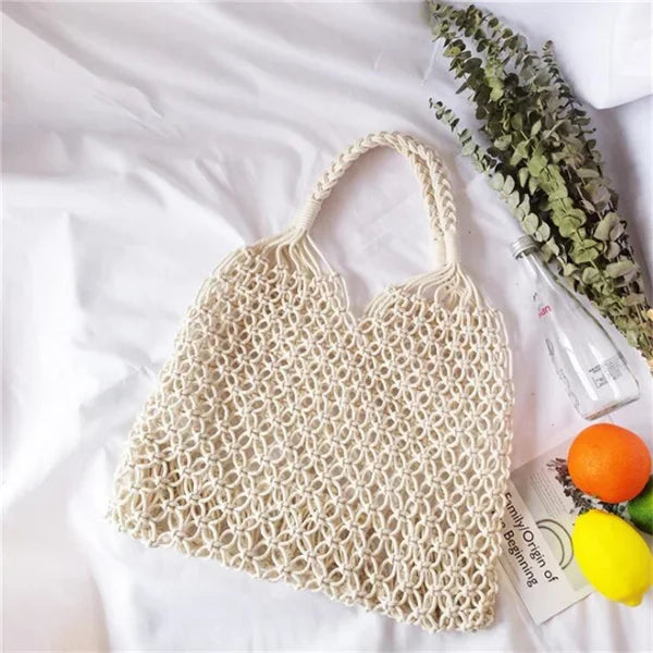 Knitted Rattan Large Capacity Handbag