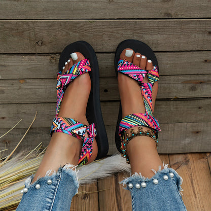 Cute Beach Sandals with Colourful Straps