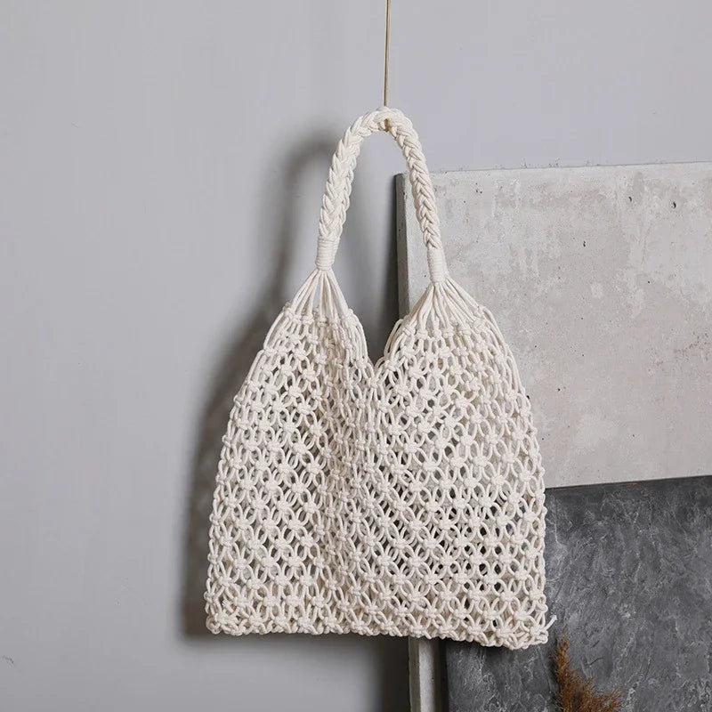 Knitted Rattan Large Capacity Handbag