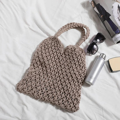 Knitted Rattan Large Capacity Handbag