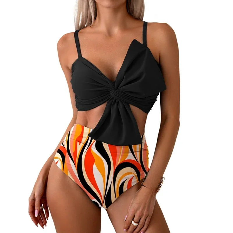 Halter Printed Bathing Suit