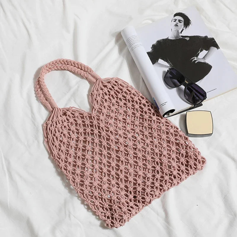 Knitted Rattan Large Capacity Handbag