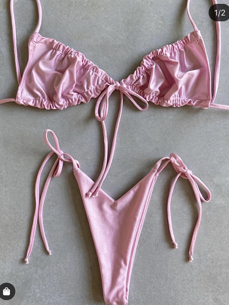 Low Waist Triangle Bikini Set