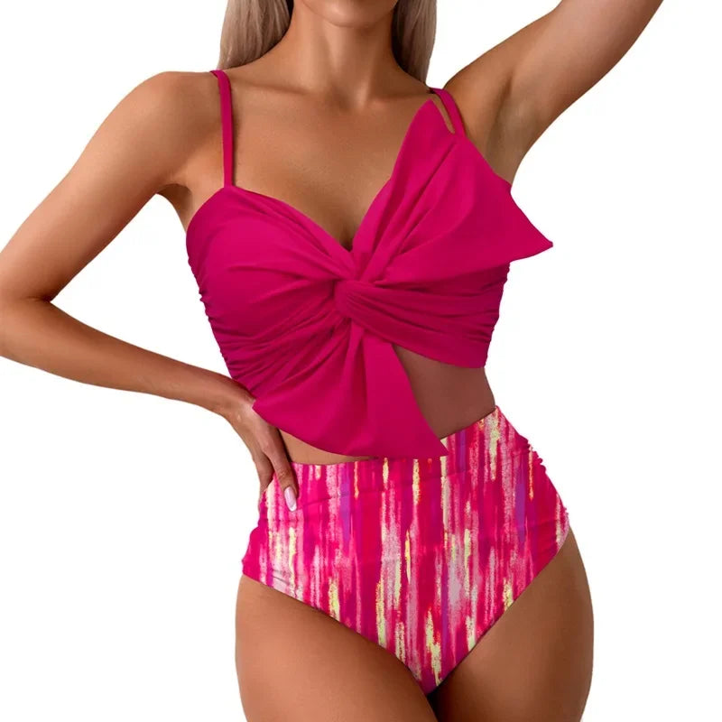 Halter Printed Bathing Suit