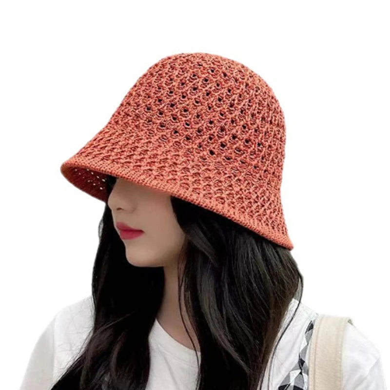 Knitted Hollow Bucket Hat