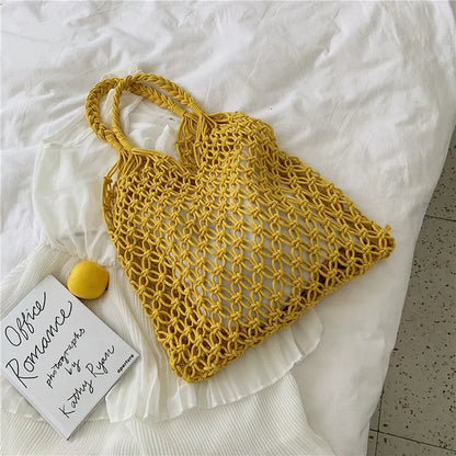 Knitted Rattan Large Capacity Handbag