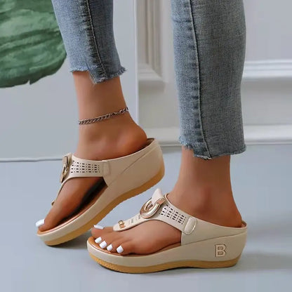 Comfy Boho Wedge Slippers