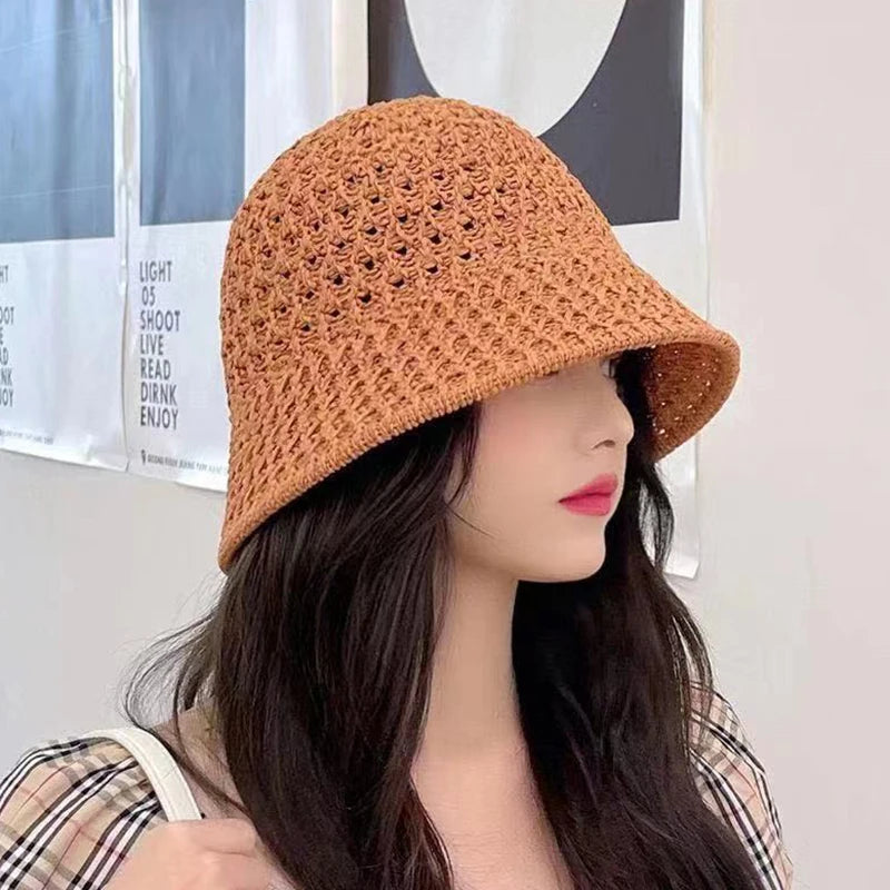 Knitted Hollow Bucket Hat