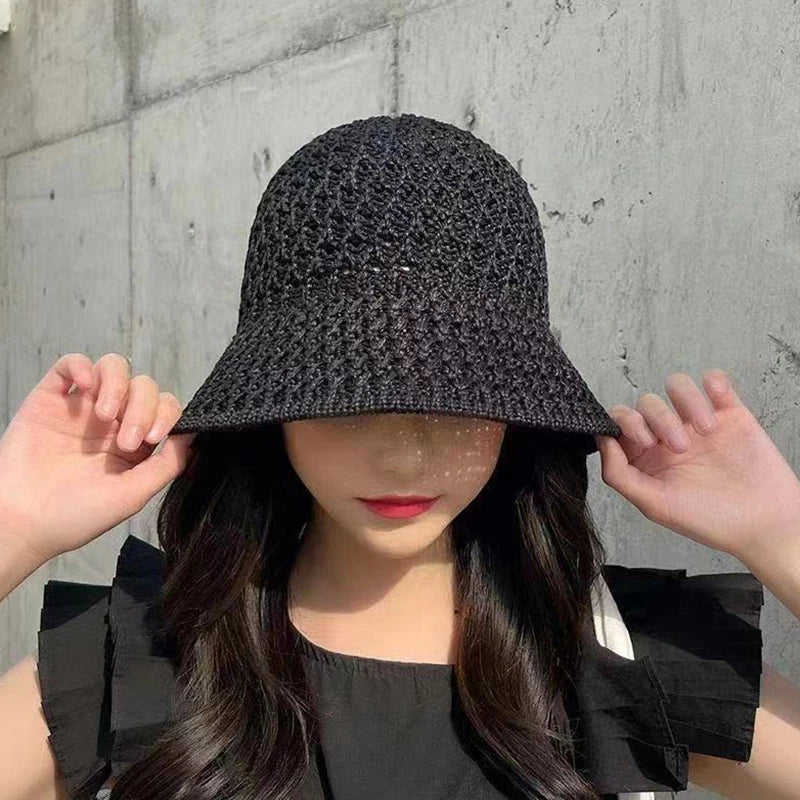 Knitted Hollow Bucket Hat