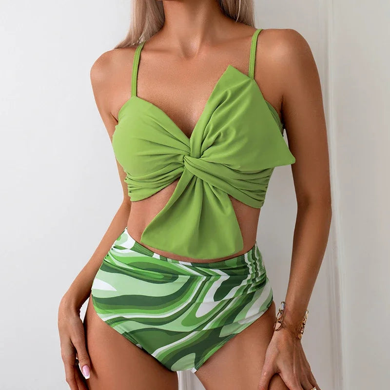 Halter Printed Bathing Suit