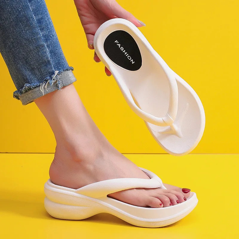 Thick Sole Wedges Flip Flops